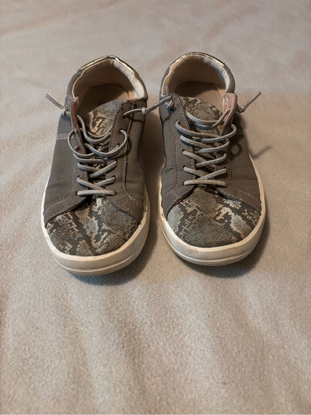 Hey Dude Gray Snake-Print Casual Sneakers